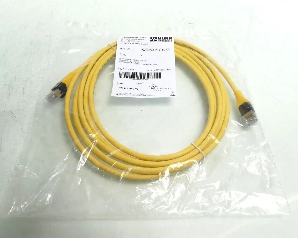 Produktfoto 1 von Murr Elektronik RJ45 St. 0° / RJ45 St. 0° Kabel 3m | 7000-74711-3780300
