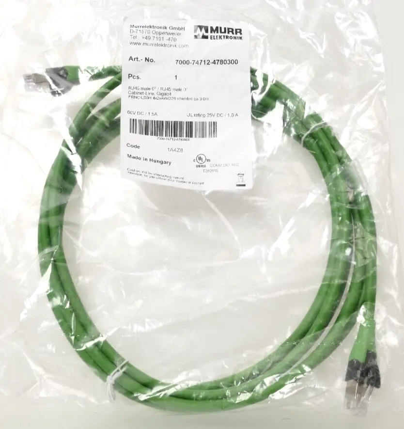 Produktfoto 1 von Murr Elektronik RJ45 St. 0° / RJ45 St. 0° geschirmt 3m | 7000-74712-4780300