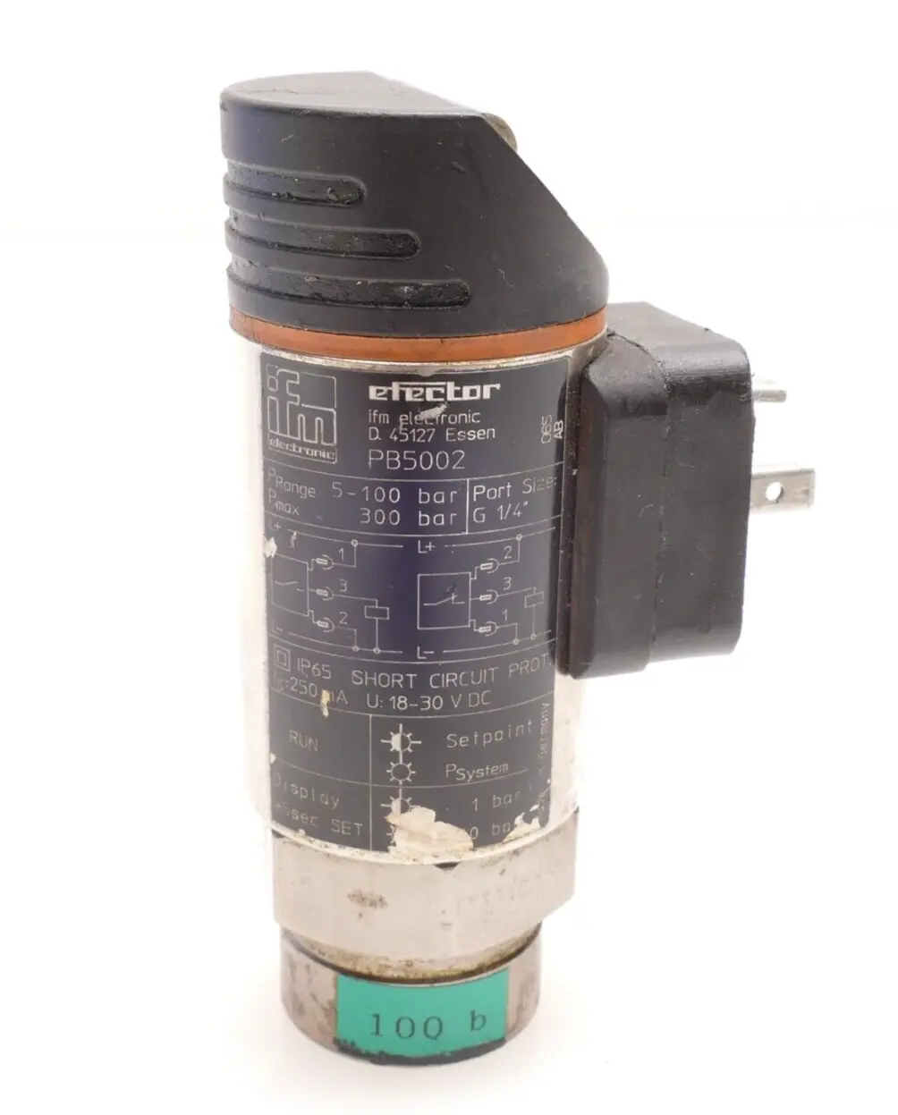 Produktfoto 1 von Ifm Drucksensor mit LED-Balkenanzeige PB-100-SBR14-HFPKG/SS/ /V | PB5002