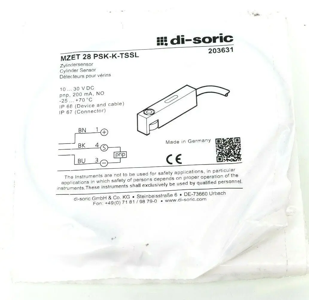Produktfoto 1 von Di-Soric Zylindersensor MZET 28 PSK-K-TSSL | 203631