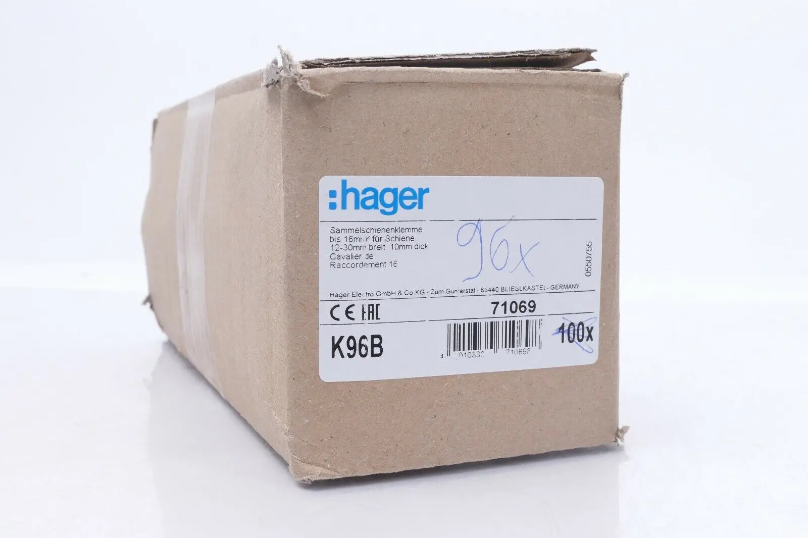 Produktfoto 1 von 96x Hager Sammelschienenklemme 1,5-16 mm² K96B | 71069