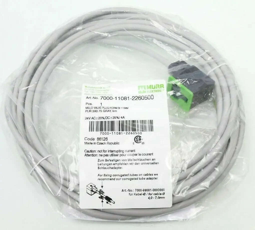 Produktfoto 1 von Murrelektronik Ventilstecker Sensor-Aktor-Kabel Ventilstecker | 7000-11081-2260500