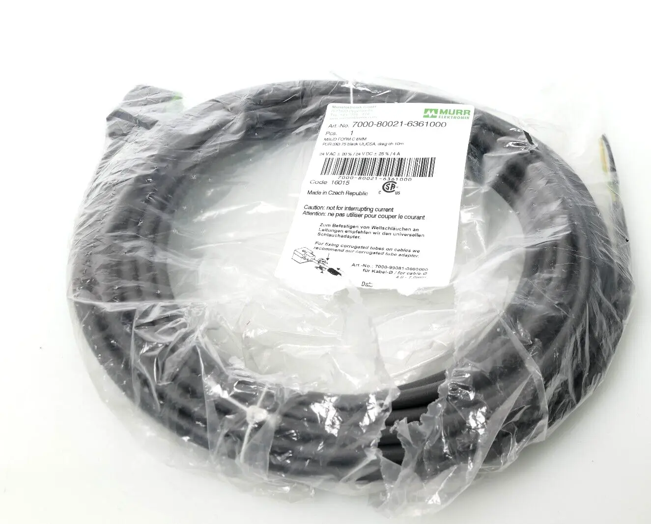 Produktfoto 1 von Murr Elektronik MSUD Ventilst. C-8mm freies Ltg-ende 10m | 7000-80021-6361000