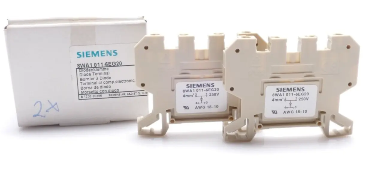 Produktfoto 1 von 2x SIEMENS 8WA1011-6EG20 Diodenklemme 8WA1 001-6EG20