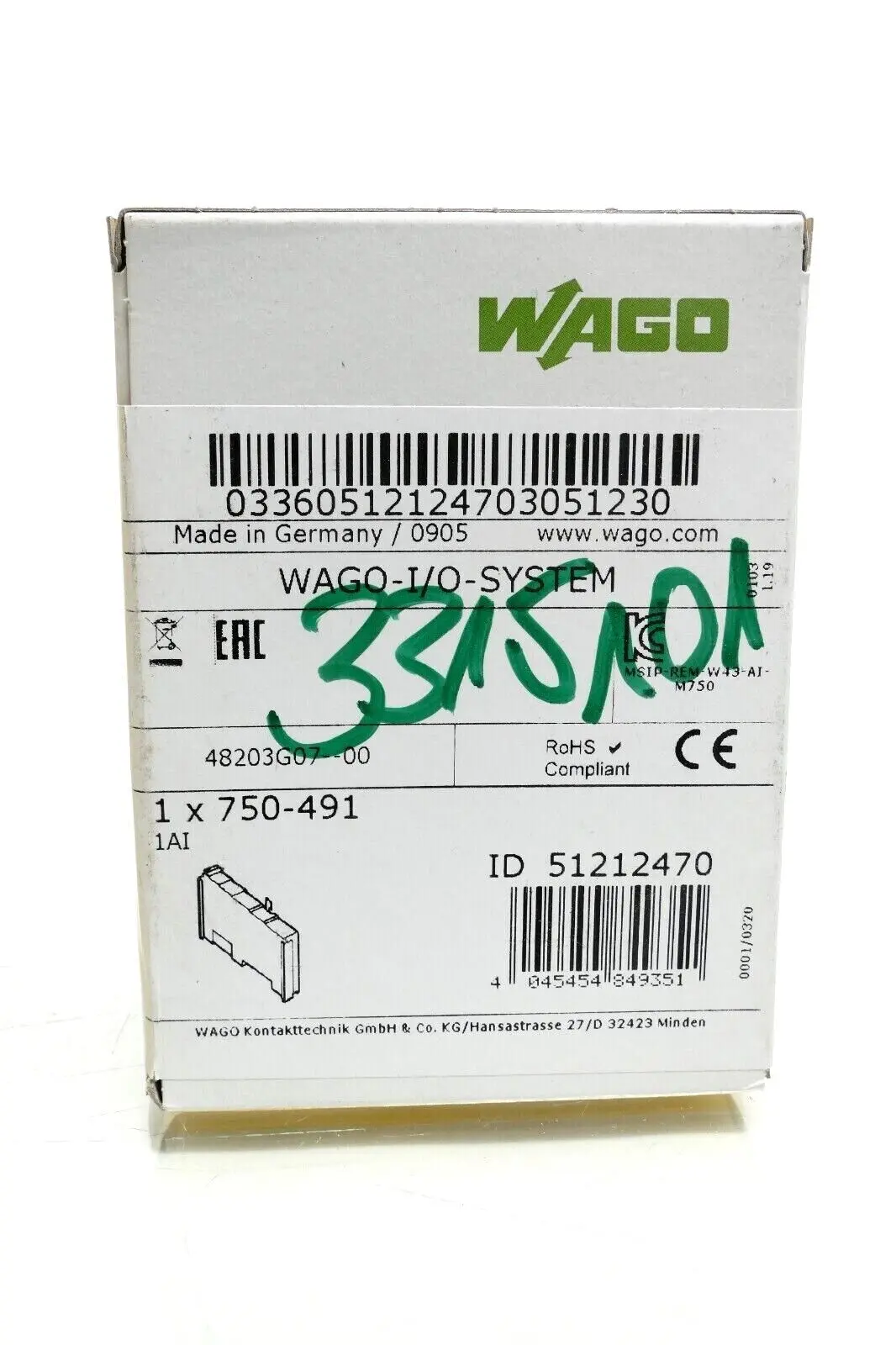 Produktfoto 1 von Wago 1-Kanal-Analogeingang | 750-491