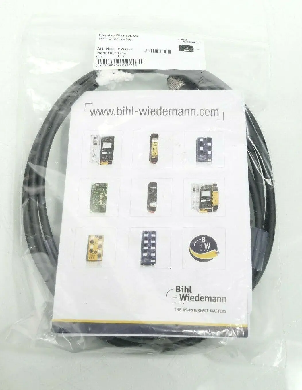 Produktfoto 1 von Bihl+Wiedemann | 2M Kabel 1xM 12 | BW3247