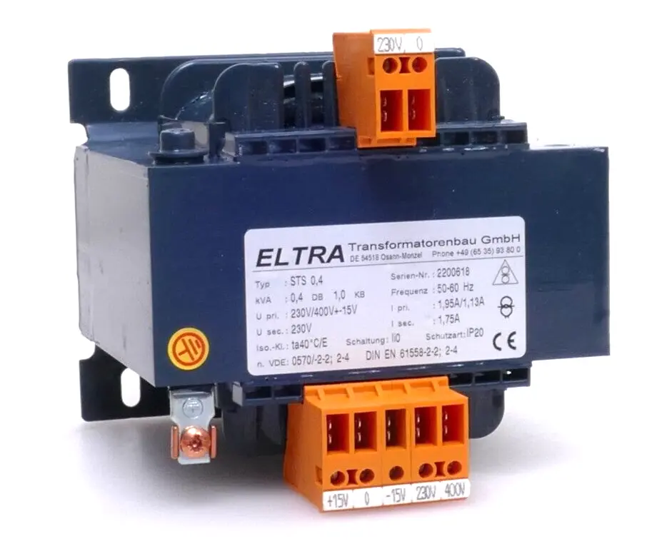 Produktfoto 1 von Eltra STS 0,4 Transformator n.VDE: 0570/-2-2; 2-4 | 0,4kVA:0,4 DB 1,0KB