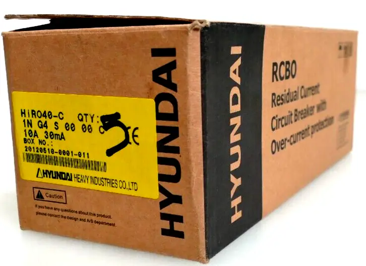 Produktfoto 1 von 5x Hyundai HiRO40-C | Circuit Breaker 1N G4 S 00 00 C | 1NG4S0000C | 10A | 30mA