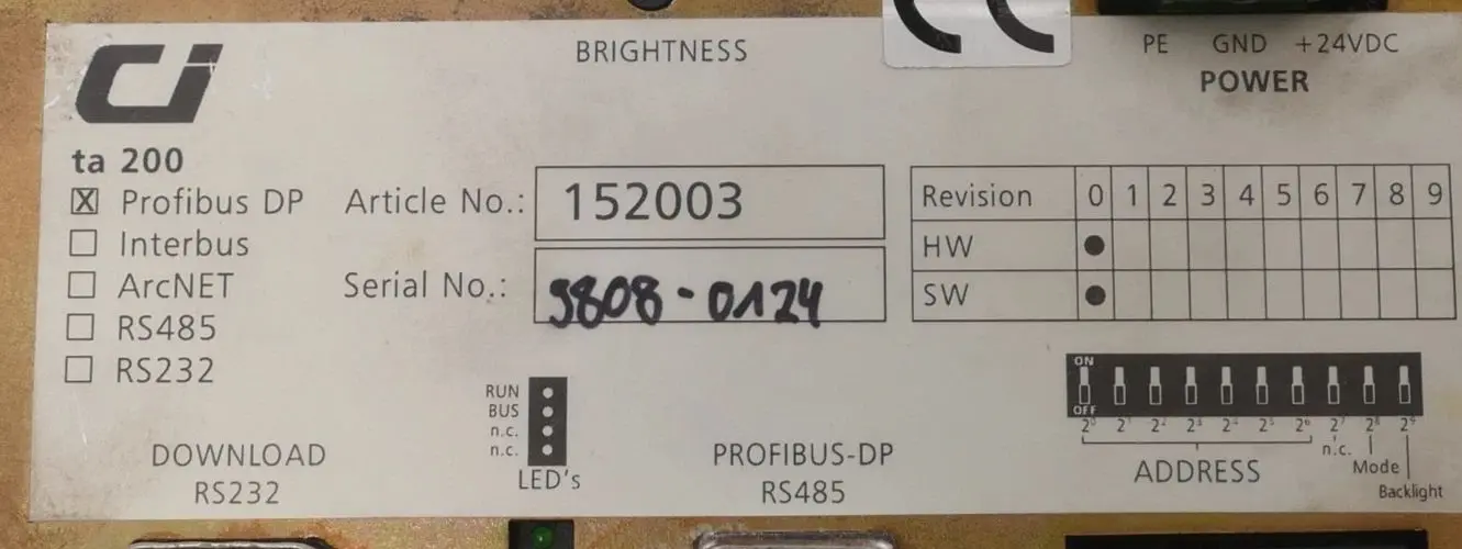Contraves Profibus DP Panel ta 200 | 152003
