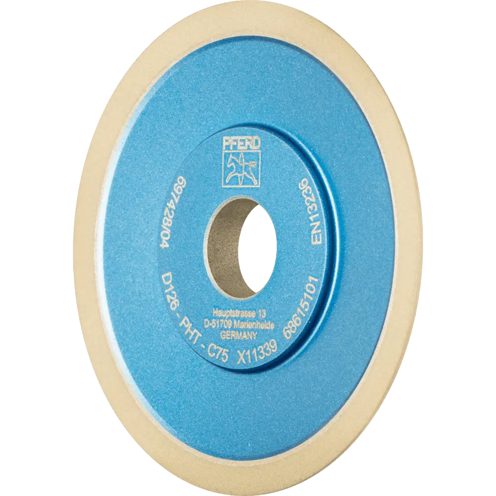 Produktfoto 1 von PFERD TOOLS Diamant-Schleifscheibe Kunstharz 4BT9 PHT 125 mm D126 (mittel) Trockenschliff