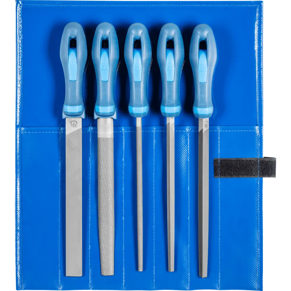Produktfoto 1 von PFERD TOOLS Werkstattfeilen-Set WR 5-tlg. in Rolltasche 200mm Hieb 1 für grobe Zerspanung, Schruppen