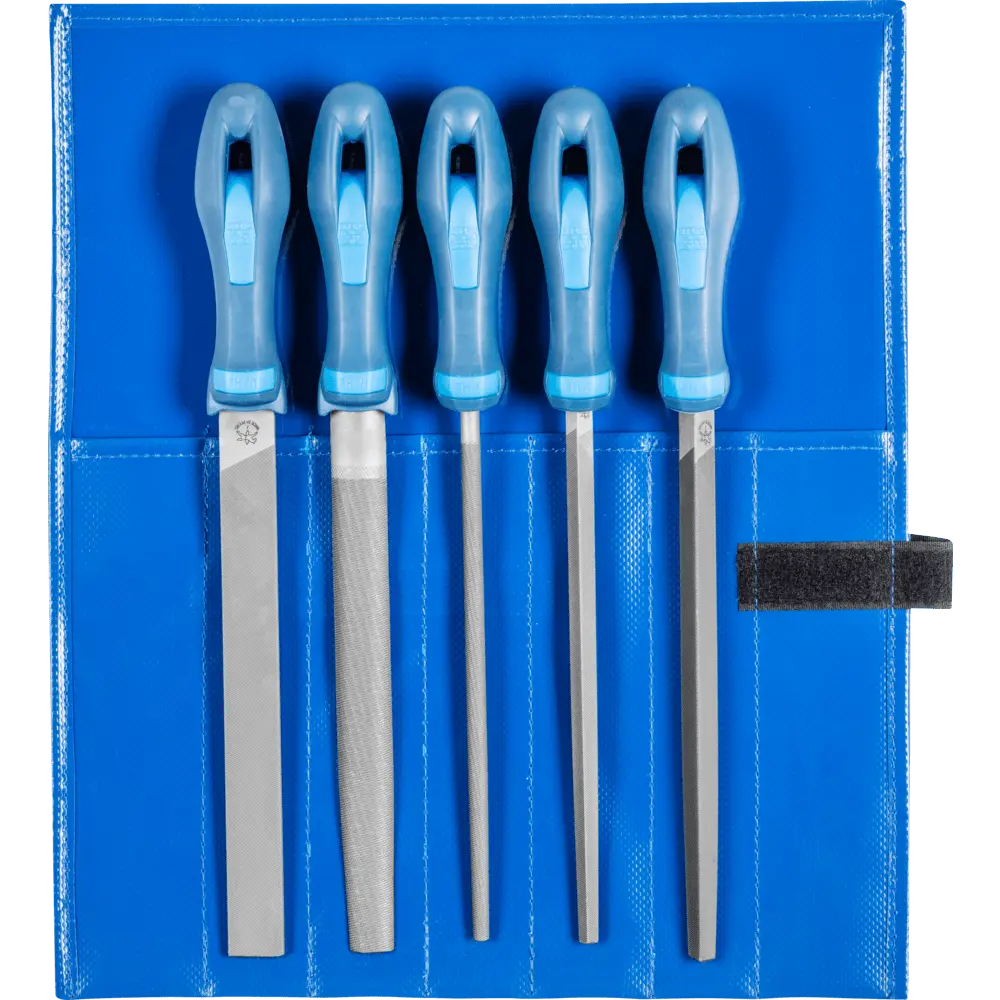 Produktfoto 1 von PFERD TOOLS Werkstattfeilen-Set WR 5-tlg. in Rolltasche 200mm Hieb 3 für Feinbearbeitung, Schlichten