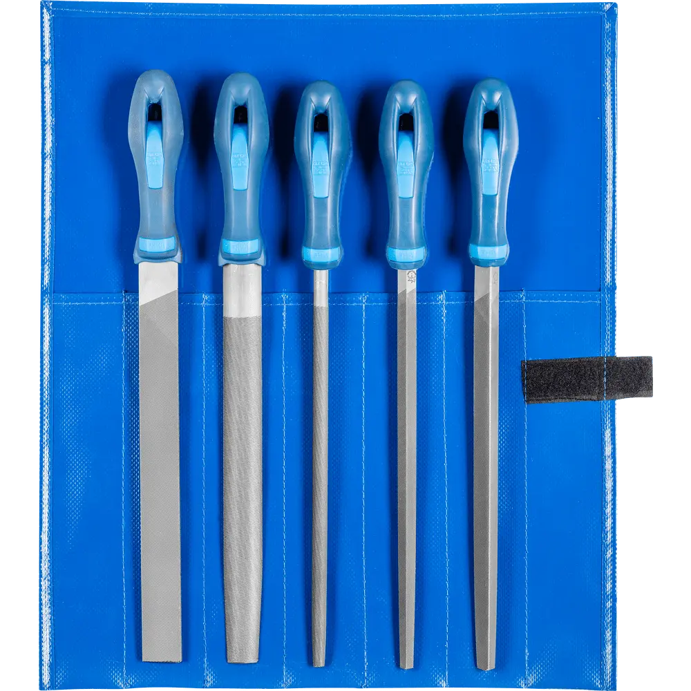 Produktfoto 1 von PFERD TOOLS Werkstattfeilen-Set WR 5-tlg. in Rolltasche 250mm Hieb 1 für grobe Zerspanung, Schruppen
