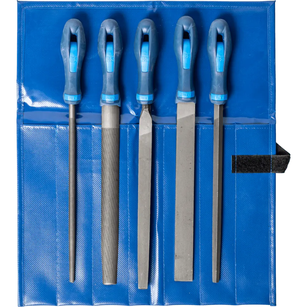 PFERD TOOLS Werkstattfeilen-Set WR 5-tlg. in Rolltasche 250mm Hieb 3 für Feinbearbeitung, Schlichten