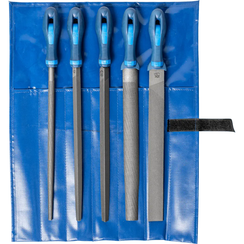 PFERD TOOLS Werkstattfeilen-Set 5-tlg. in Rolltasche 300mm Hieb 1 für grobe Zerspanung, Schruppen