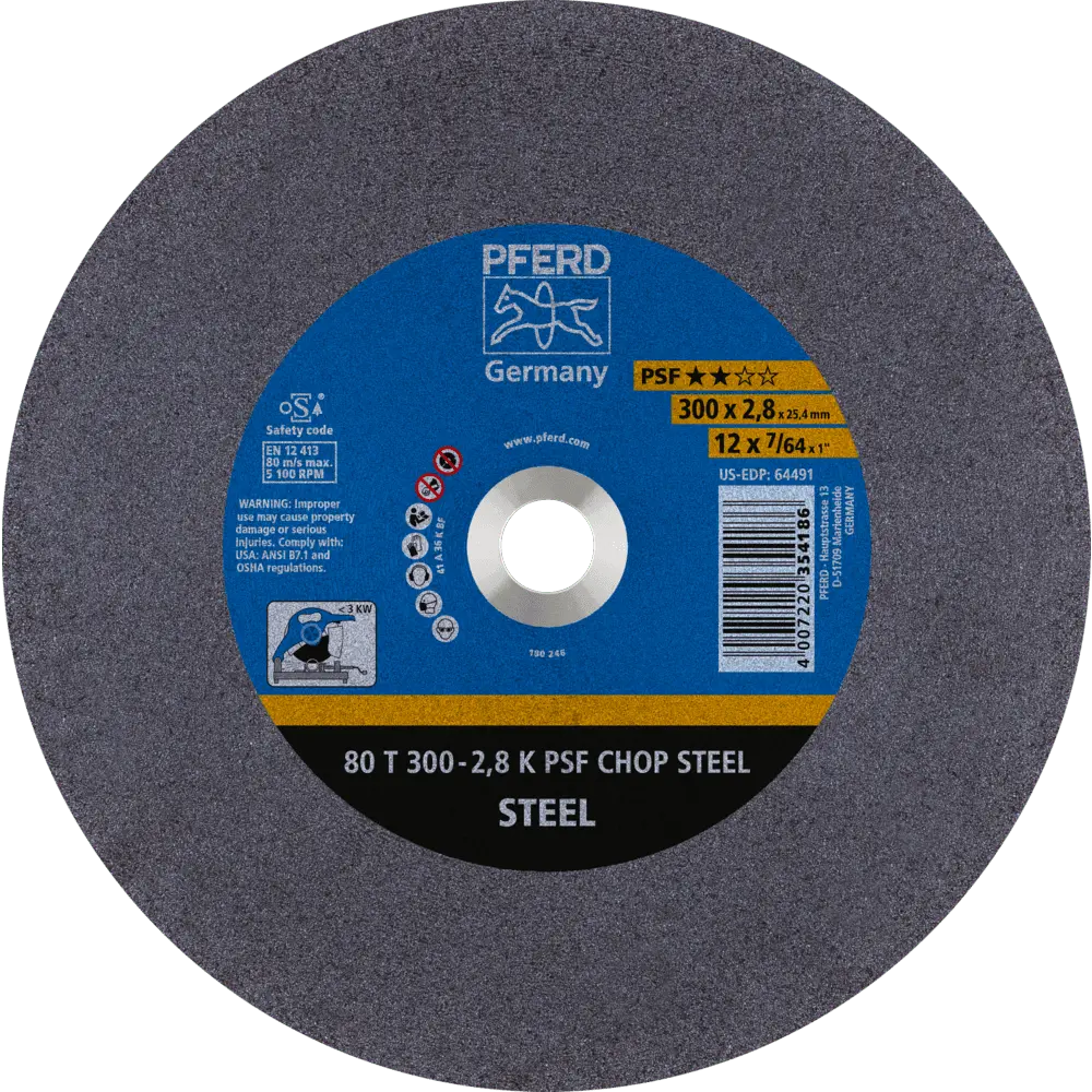 Produktfoto 1 von PFERD TOOLS Trennscheibe Metallkreissäge T 300x2,8x25,4 mm Uni.-Linie PSF CHOP STEEL für Stahl, 20 Stk.