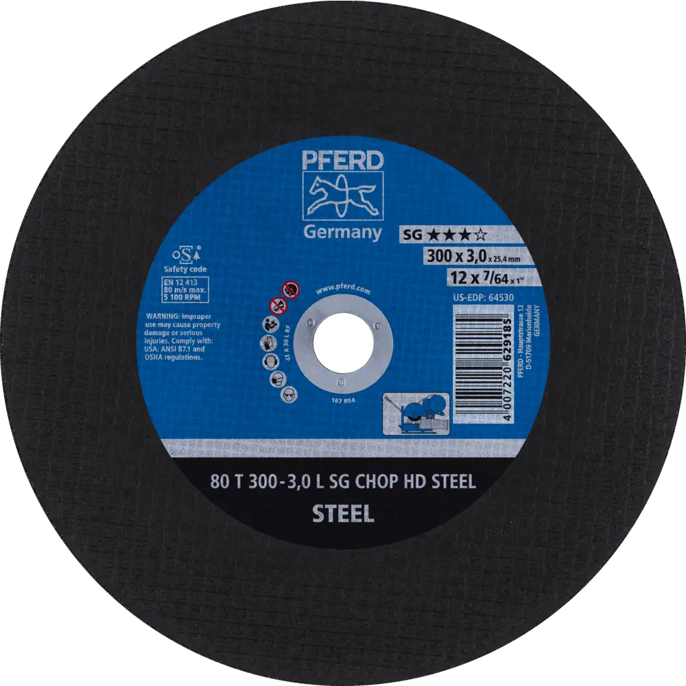 Produktfoto 1 von PFERD TOOLS Trennscheibe T 300x3,0x25,4 mm Leistungslinie SG CHOP HD STEEL für Stahl, 20 Stk.