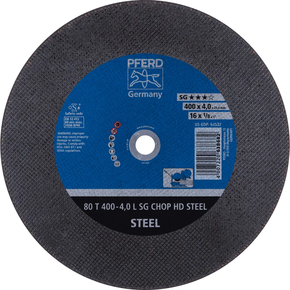 PFERD TOOLS Trennscheibe T 400x4,0x25,4 mm Leistungslinie SG CHOP HD STEEL für Stahl, 10 Stk.
