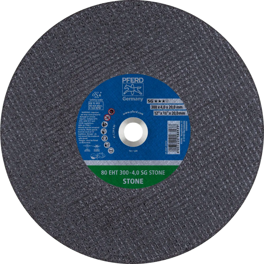 Produktfoto 1 von PFERD TOOLS Trennscheibe Trennschleifer EHT 300x4,0x20mm SG STONE für Stein (80 m/s), 20 Stk.