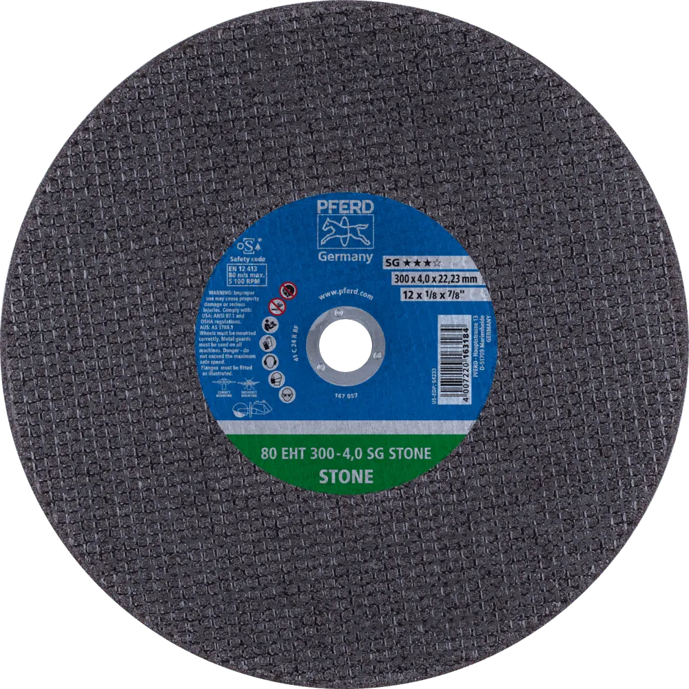 Produktfoto 1 von PFERD TOOLS Trennscheibe Trennschleifer EHT 300x4,0x22,23 mm SG STONE für Stein (80 m/s), 20 Stk.