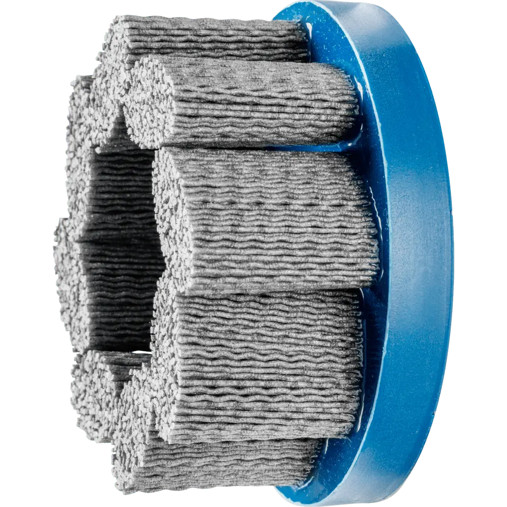 Produktfoto 1 von PFERD TOOLS COMPOSITE FLEX Tellerbürste DBU Ø 100x22,2 mm Bohrung SiC-Filament-Ø 1,10mm Korn 120 stationär