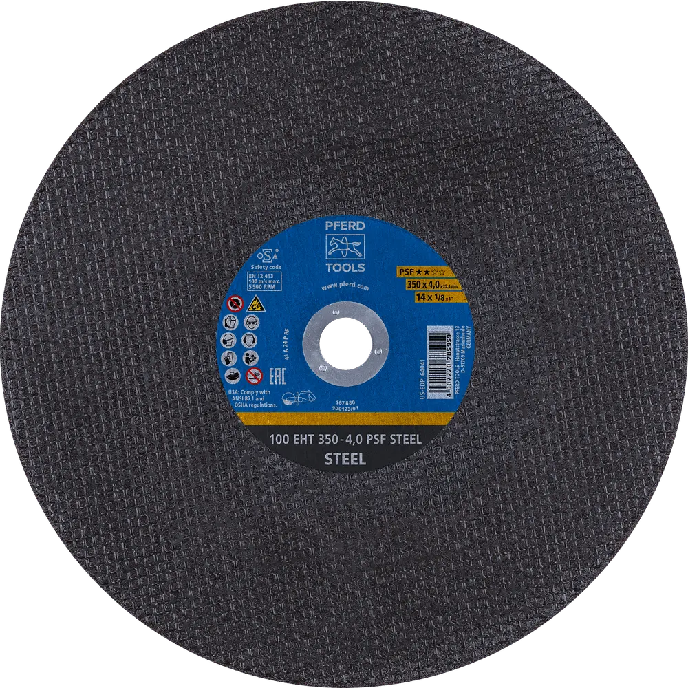 Produktfoto 1 von PFERD TOOLS Trennscheibe Trennschleifer EHT 350x4,0x25,4 mm PSF STEEL für Stahl (100 m/s), 10 Stk.