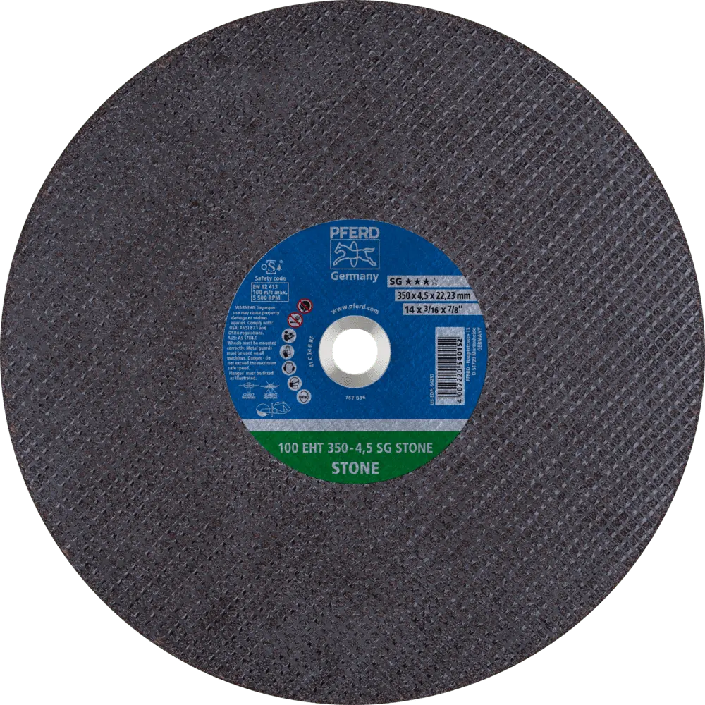 Produktfoto 1 von PFERD TOOLS Trennscheibe Trennschleifer EHT 350x4,5x22,23 mm SG STONE für Stein (100 m/s), 10 Stk.