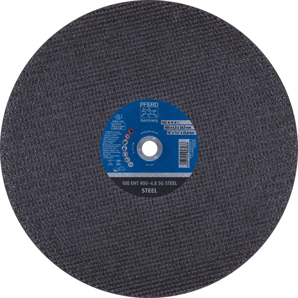 Produktfoto 1 von PFERD TOOLS Trennscheibe Trennschleifer EHT 400x4,8x20mm SG STEEL für Stahl (100 m/s), 10 Stk.