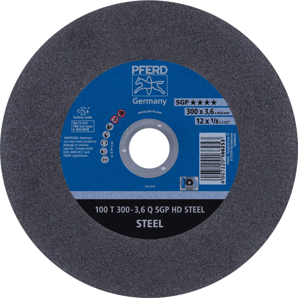 Produktfoto 1 von PFERD TOOLS Stationäre Trennscheibe T 300x3,6x40mm "mittelhart" HD STEEL für Stahl 100m/s, 20 Stk.