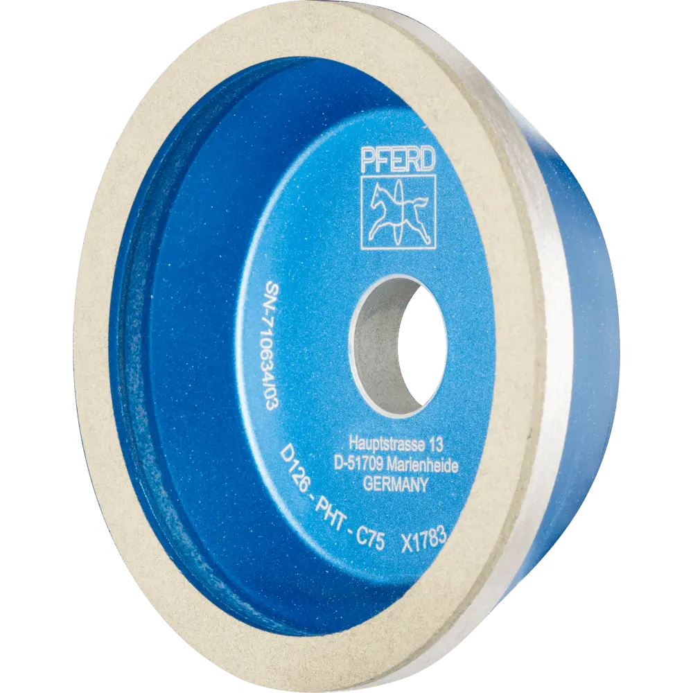 Produktfoto 1 von PFERD TOOLS Diamant-Schleifscheibe Kunstharz 11A2/60° PHT 115 mm D126 (mittel) Trockenschliff