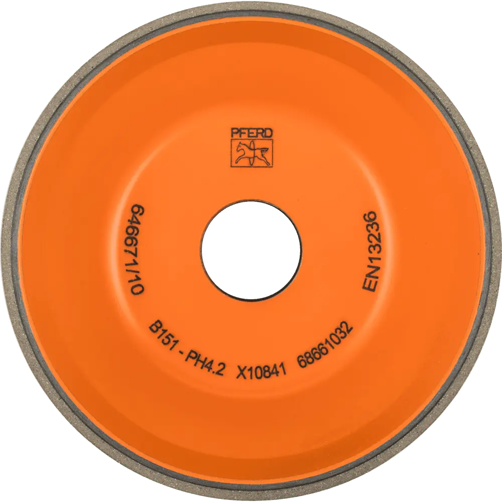 Produktfoto 1 von PFERD TOOLS CBN-Schleifscheibe Kunstharz 11V9 PH 100mm B151 (mittel) Trockenschliff