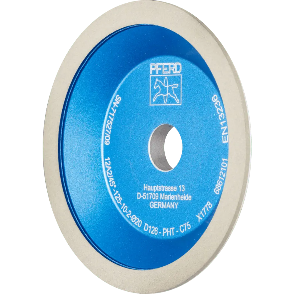 Produktfoto 1 von PFERD TOOLS Diamant-Schleifscheibe Kunstharz 12A2/45° PHT 178 mm D126 (mittel) Trockenschliff