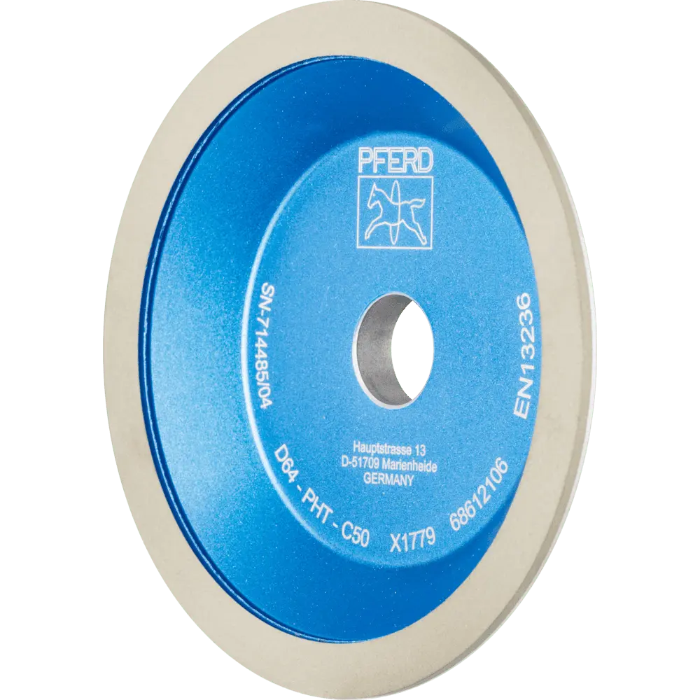 Produktfoto 1 von PFERD TOOLS Diamant-Schleifscheibe Kunstharz 12A2/45° PHT 125mm D64 (fein) Trockenschliff