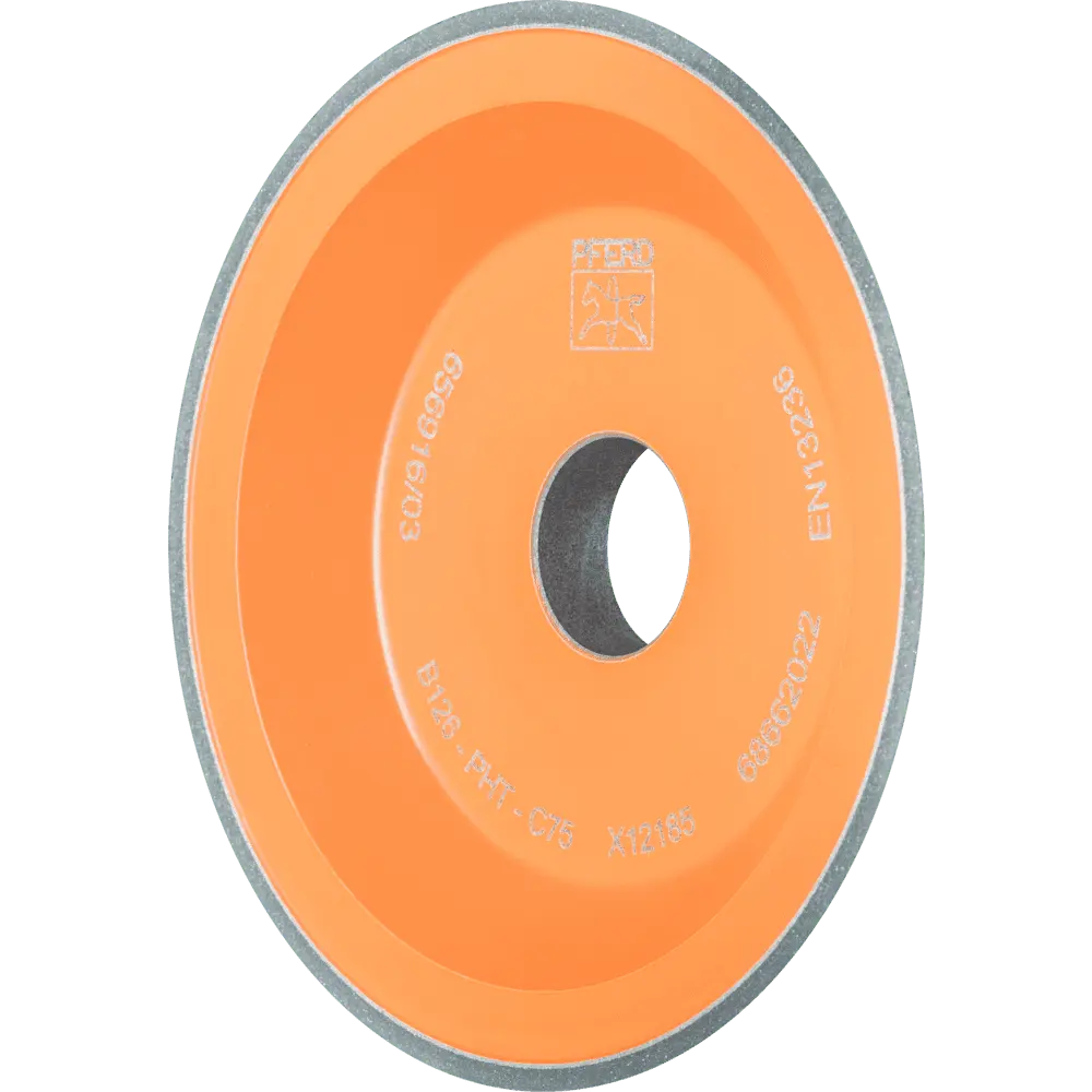 Produktfoto 1 von PFERD TOOLS CBN-Schleifscheibe Kunstharz 12V9 PHT 100mm B126 (mittel) Trocken- und Nassschliff
