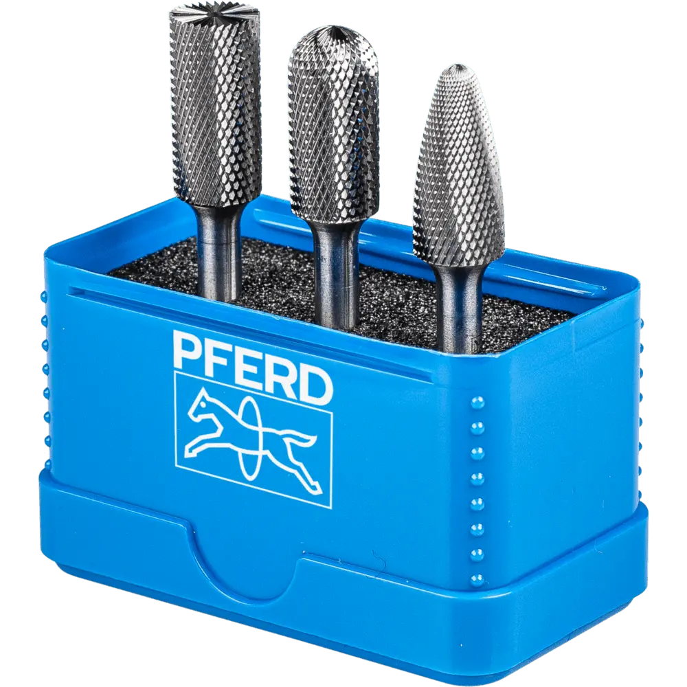 Produktfoto 1 von PFERD TOOLS Hartmetall Hochleistungskleinfrässtift Set 1312 MICRO 3-tlg. Ø 12mm Schaft-Ø 6mm Feinbearbeitung