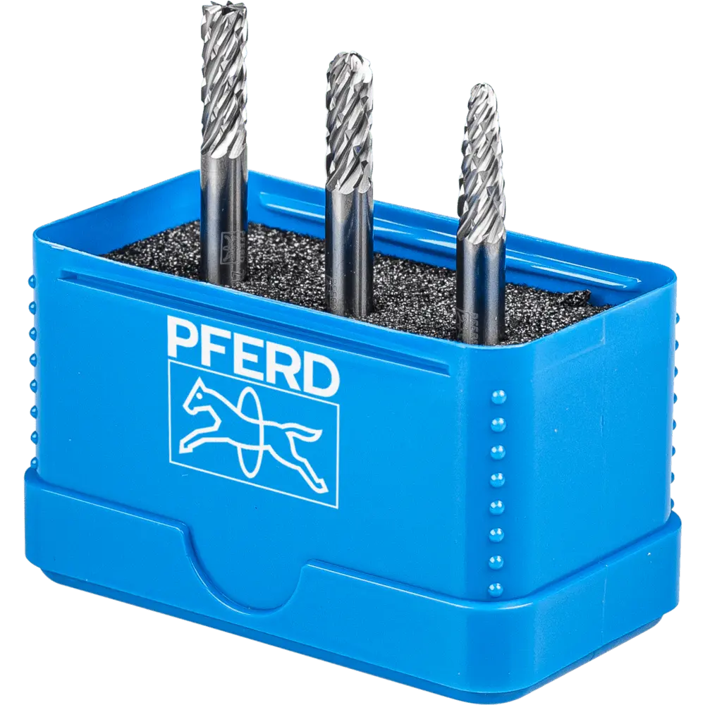 Produktfoto 1 von PFERD TOOLS Hartmetall Hochleistungsfrässtift Set 1406 ALLROUND 3-tlg. Ø 6mm Schaft-Ø 6mm universal grob