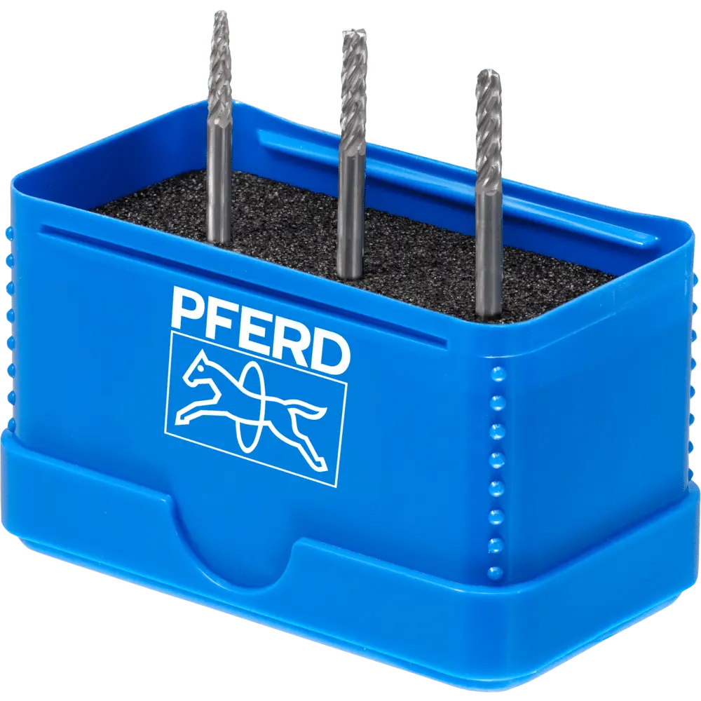 Produktfoto 1 von PFERD TOOLS Hartmetall Hochleistungsfrässtift Set 1403 ALLROUND 3-tlg. Ø 3mm Schaft-Ø 3mm universal grob (1403)