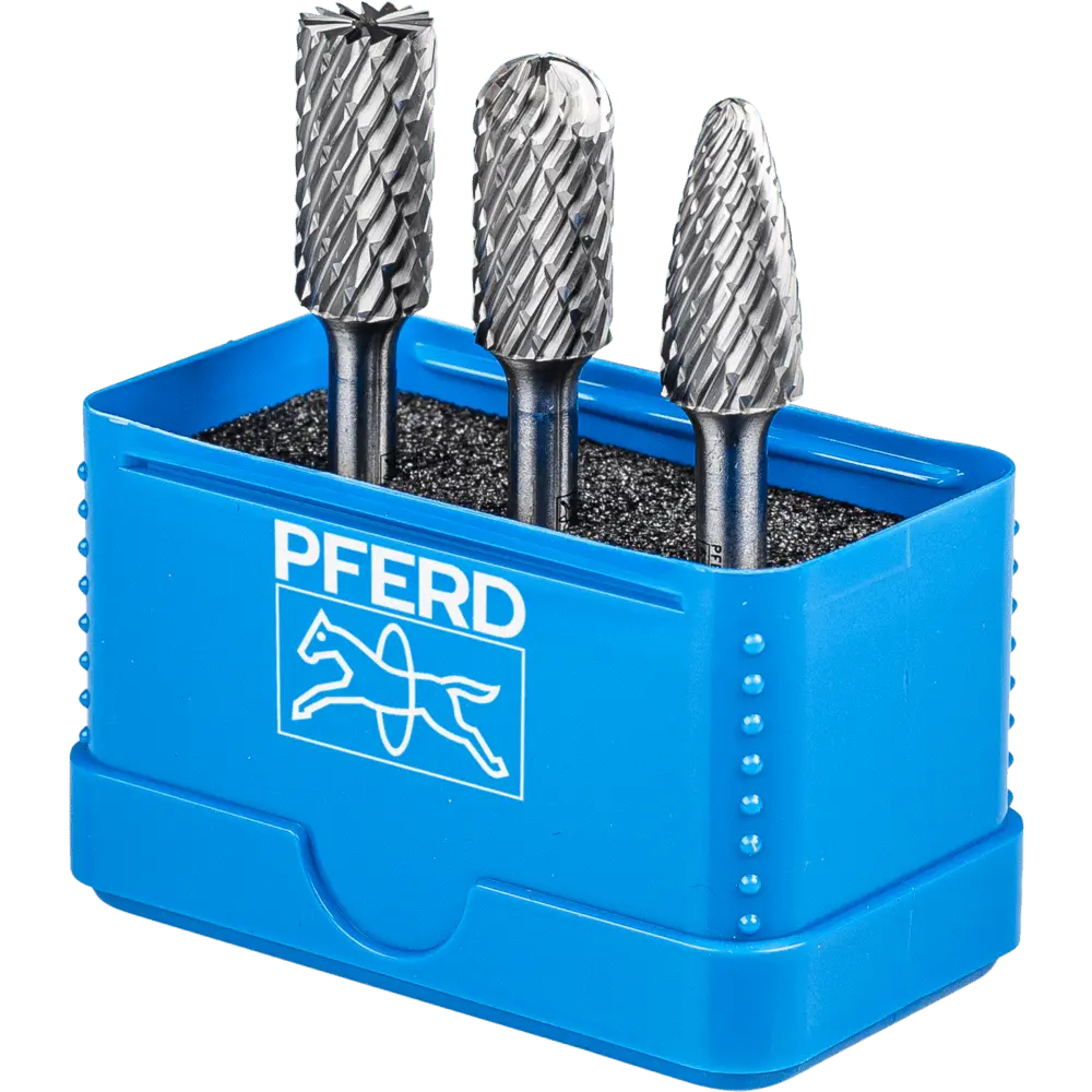 Produktfoto 1 von PFERD TOOLS Hartmetall Hochleistungsfrässtift Set 1414 ALLROUND 3-tlg. Ø 12mm Schaft-Ø 6mm universal grob
