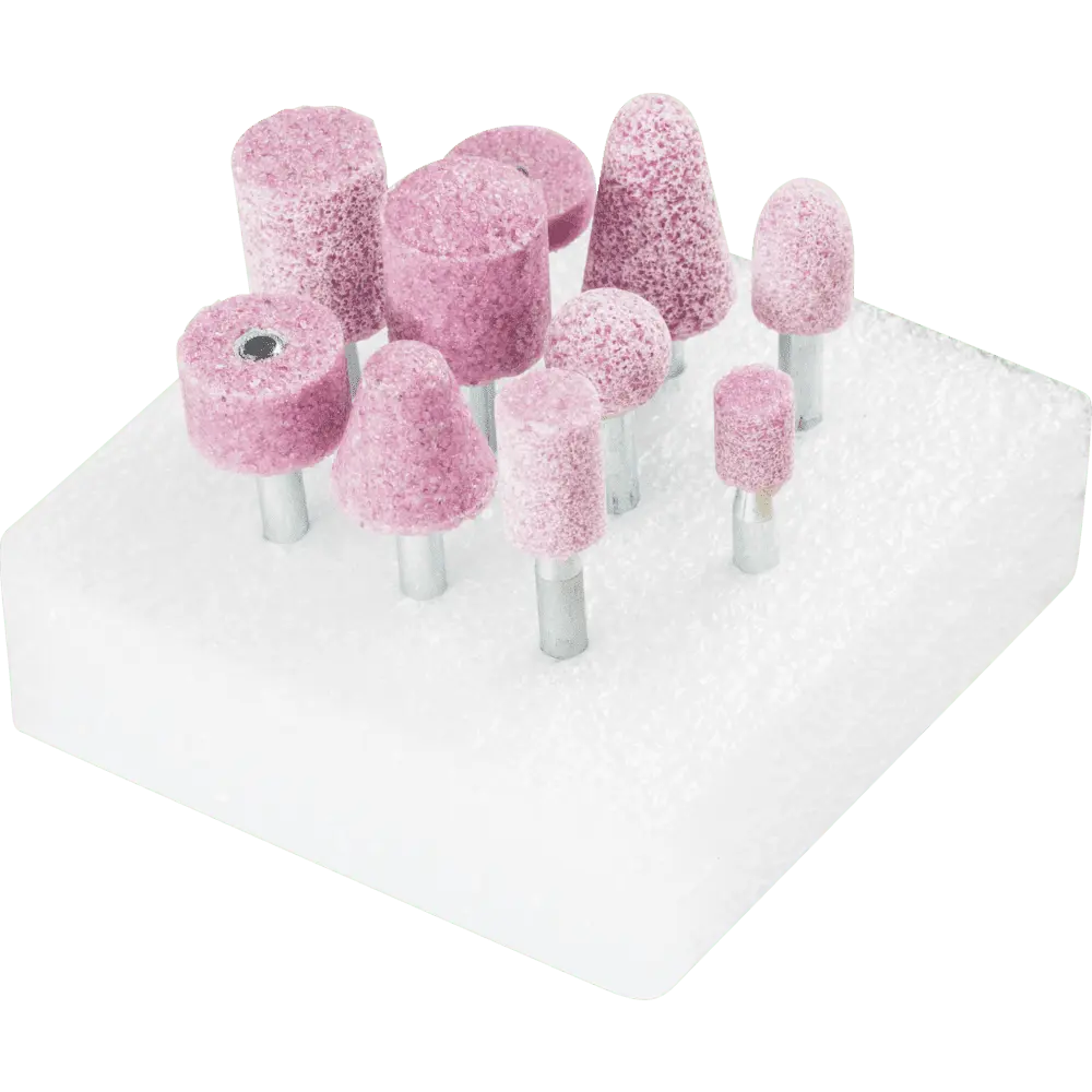 Produktfoto 1 von PFERD TOOLS STEEL EDGE Schleifstift-Set 10-tlg. Schaft-Ø 6 mm A30 für Stahl- und Stahlguss