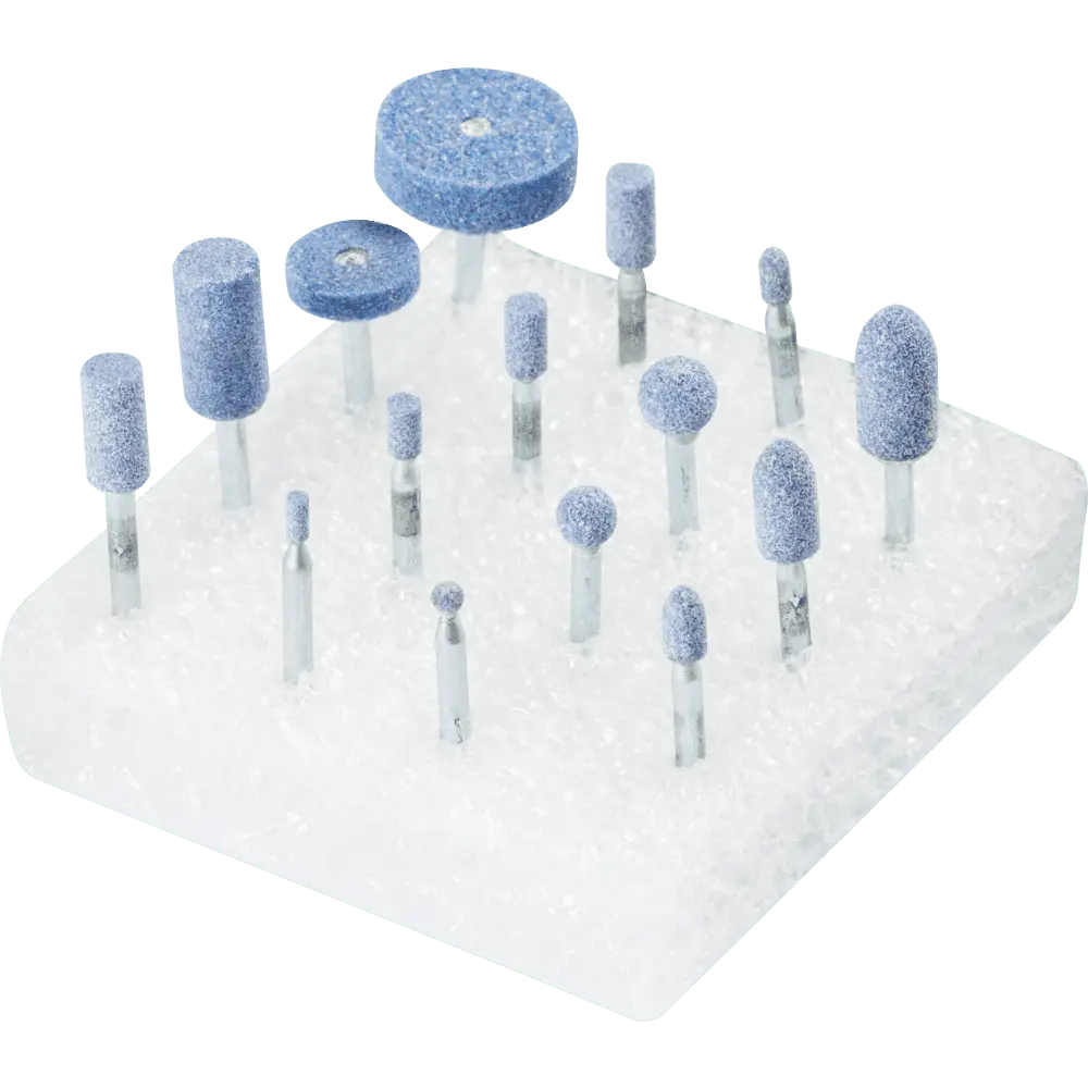 Produktfoto 1 von PFERD TOOLS TOUGH Schleifstift-Set 15-tlg. Schaft-Ø 3 mm CO80 für schwer zerspanbare Werkstoffe