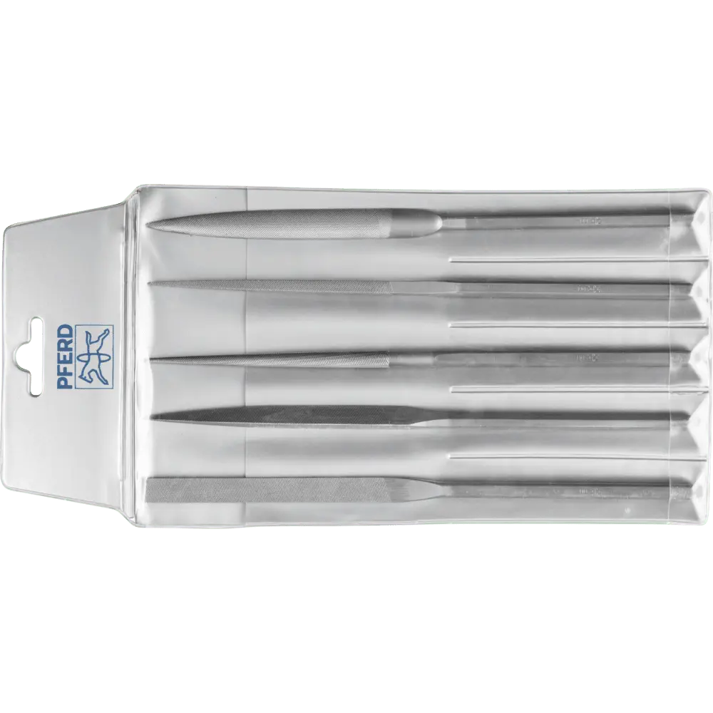 Produktfoto 1 von PFERD TOOLS Präzisions-Handy-Feilenset 5-tlg. in Kunststofftasche 215 mm Schweizer Hieb 00, sehr-grob