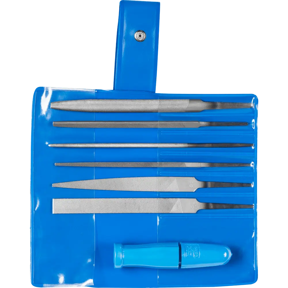 PFERD TOOLS Schlüsselfeilen-Set mit Schnellspannheft 7-tlg. 100mm Hieb 2 für filigrane Feilarbeiten