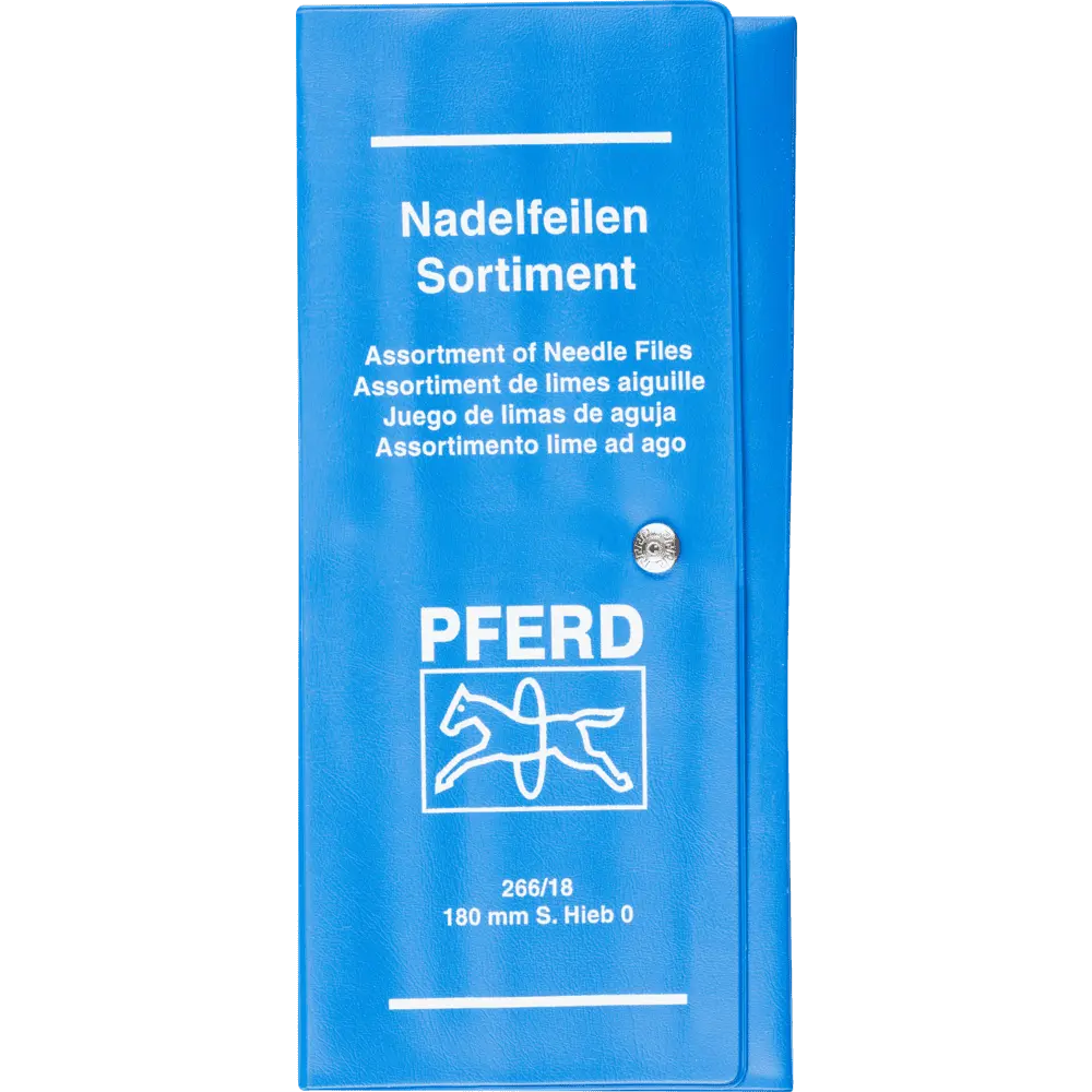 Produktfoto 1 von PFERD TOOLS Präzisions-Nadelfeilen-Set 12-tlg. in Rolltasche 180mm Schweizer Hieb 0, grob