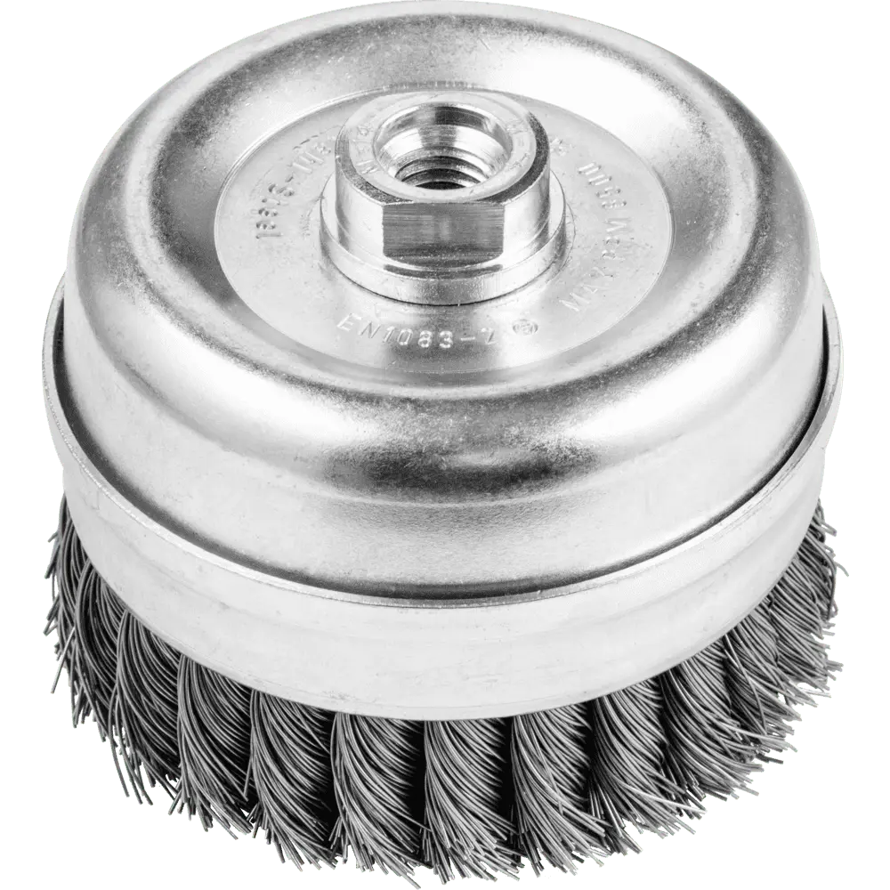 Produktfoto 1 von PFERD TOOLS Topfbürste mit Stützring gezopft TBGR Ø 100mm M14 Stahl-Draht-Ø 0,50mm Winkelschleifer