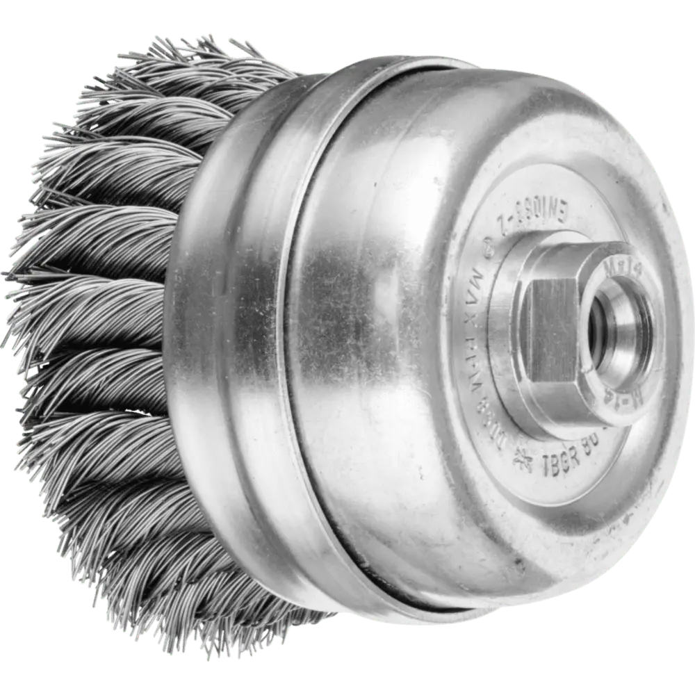 Produktfoto 1 von PFERD TOOLS Topfbürste mit Stützring gezopft TBGR Ø 80mm M14 Stahl-Draht-Ø 0,50mm Winkelschleifer