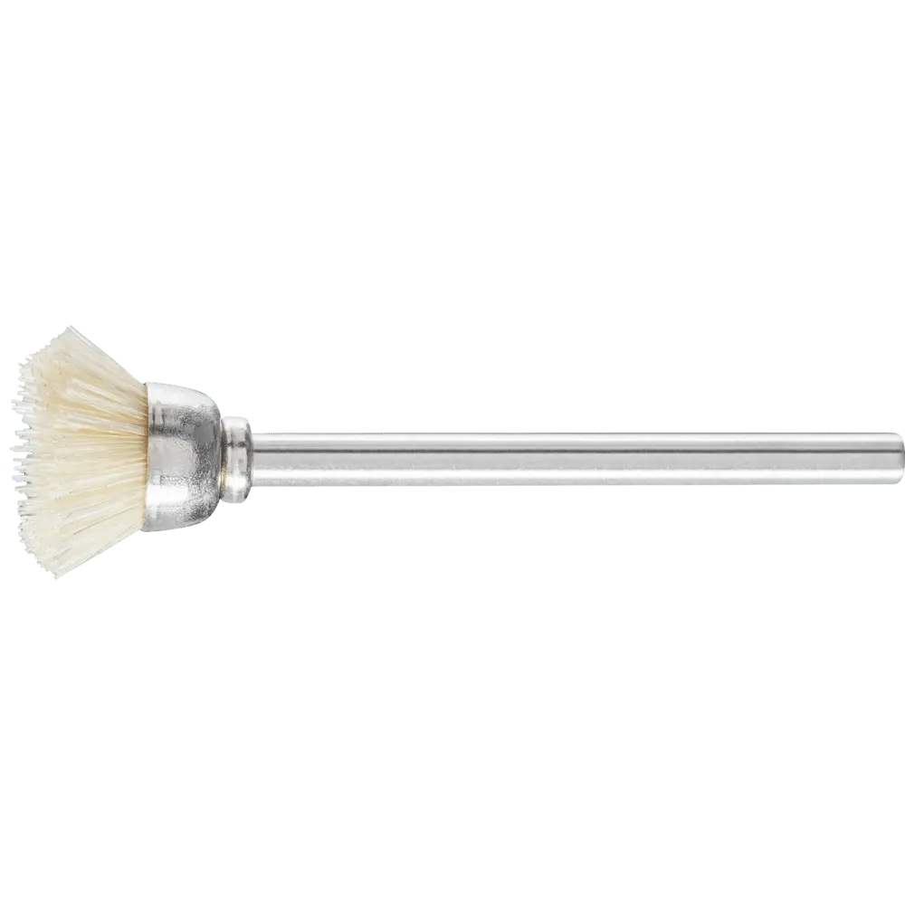 Produktfoto 1 von PFERD TOOLS Miniatur- Topfbürste TBU Ø15 mm Schaft-Ø3 mm weiße Schweineborste, 10 Stk.