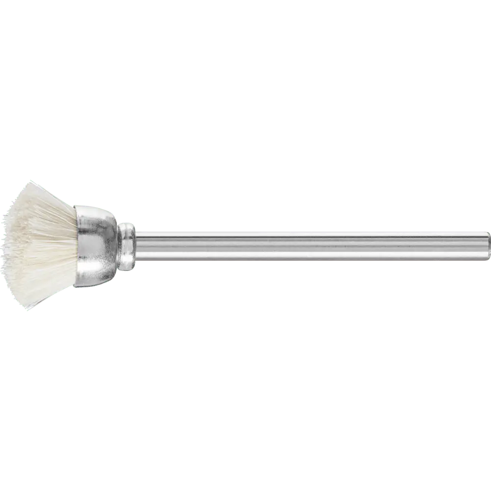 Produktfoto 1 von PFERD TOOLS Miniatur- Topfbürste TBU Ø15 mm Schaft-Ø3 mm weißes Ziegenhaar, 10 Stk.