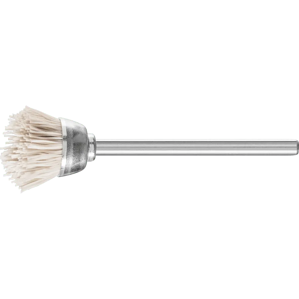 Produktfoto 1 von PFERD TOOLS Miniatur- Topfbürste TBU Ø18 mm Schaft-Ø3 mm Aluminium-Oxid-Filament-Ø0,30 Korn 600, 10 Stk.