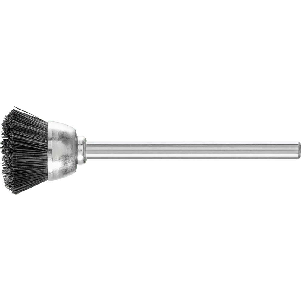 Produktfoto 1 von PFERD TOOLS Miniatur- Topfbürste TBU Ø18 mm Schaft-Ø3 mm schwarze Schweineborste, 10 Stk.