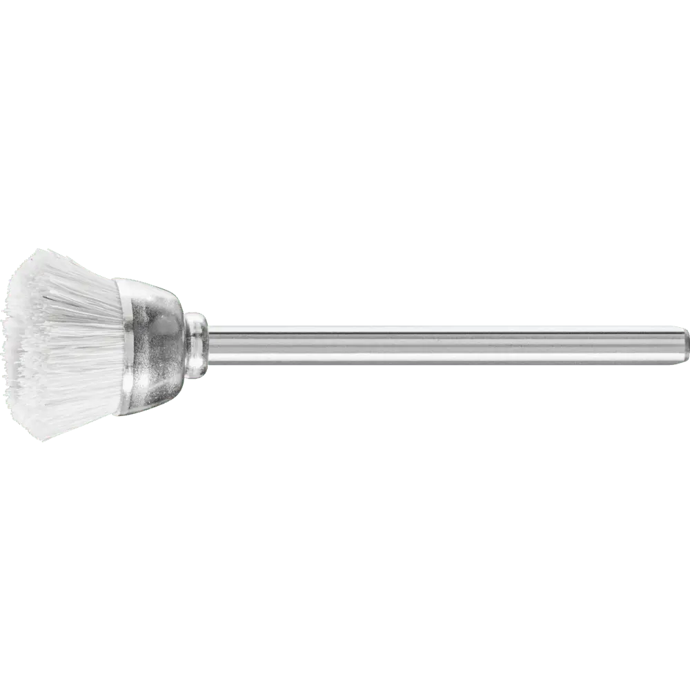 Produktfoto 1 von PFERD TOOLS Miniatur- Topfbürste TBU Ø18 mm Schaft-Ø3 mm weißes Ziegenhaar, 10 Stk.